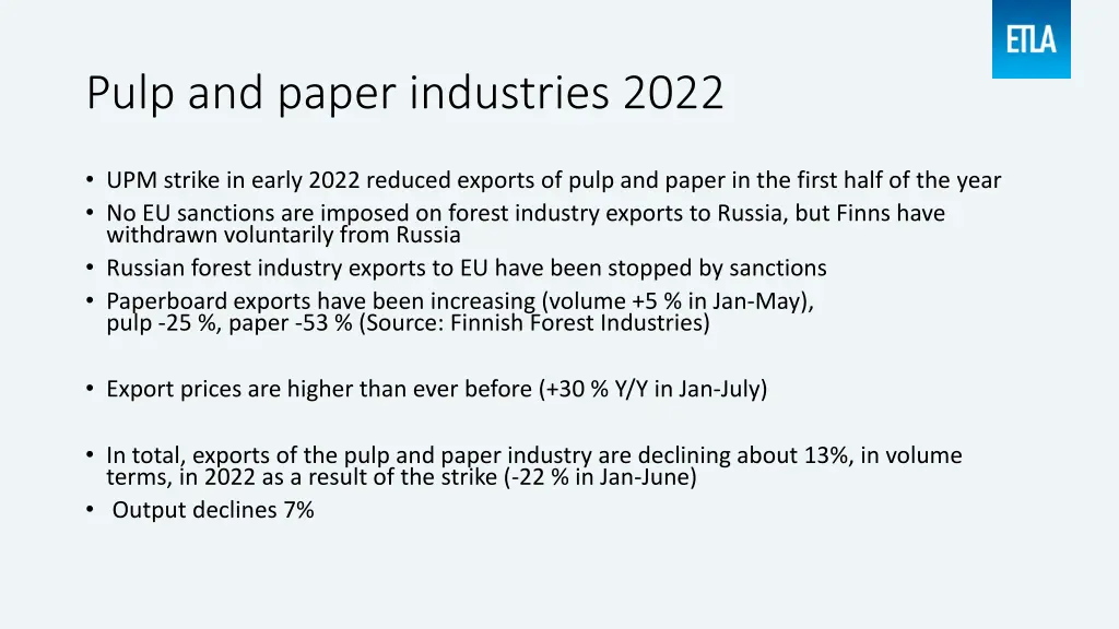 pulp and paper industries 2022