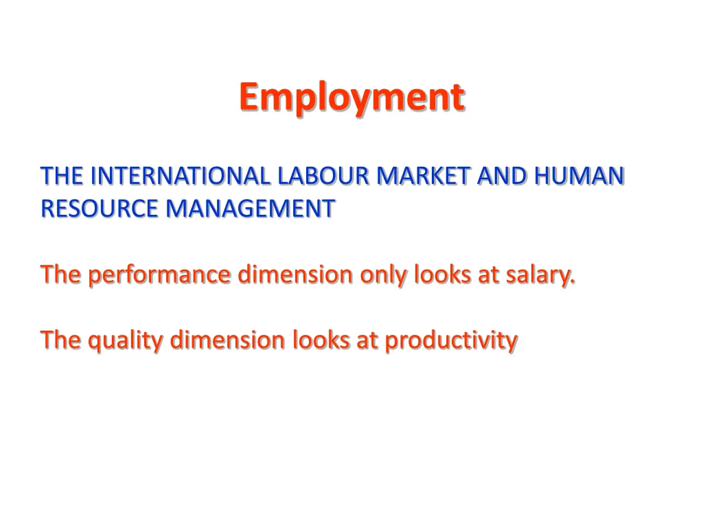 employment