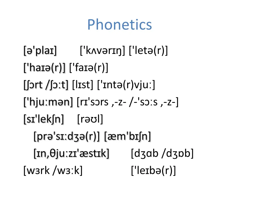 phonetics