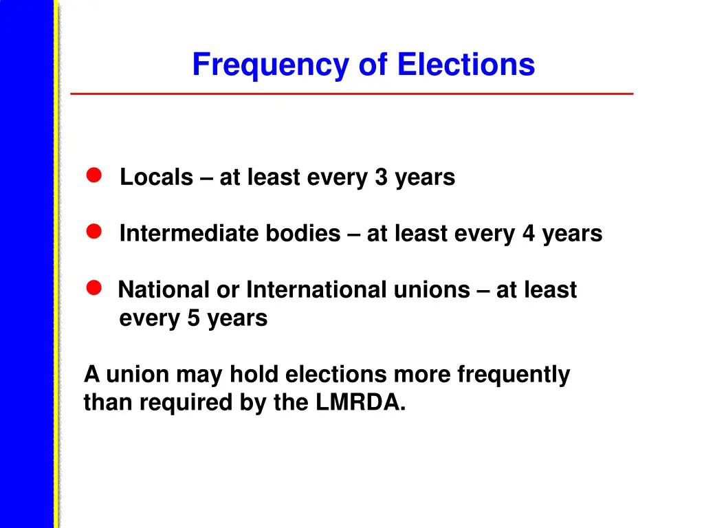 frequency of elections