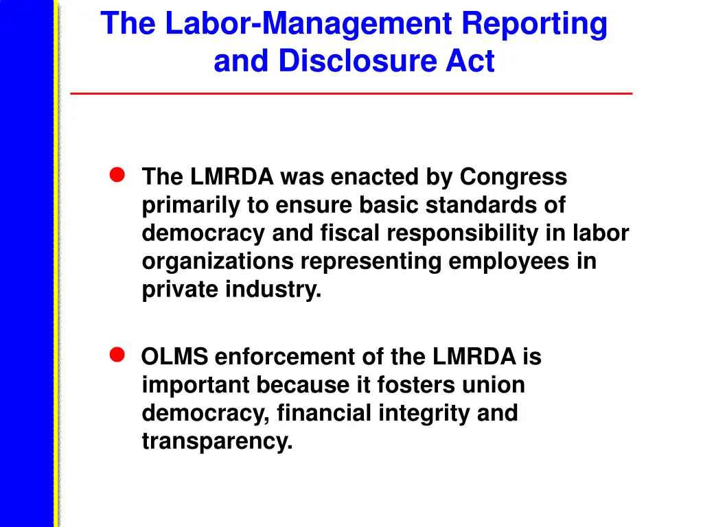 the labor management reporting and disclosure act