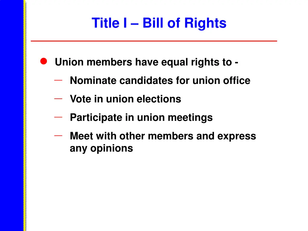 title i bill of rights