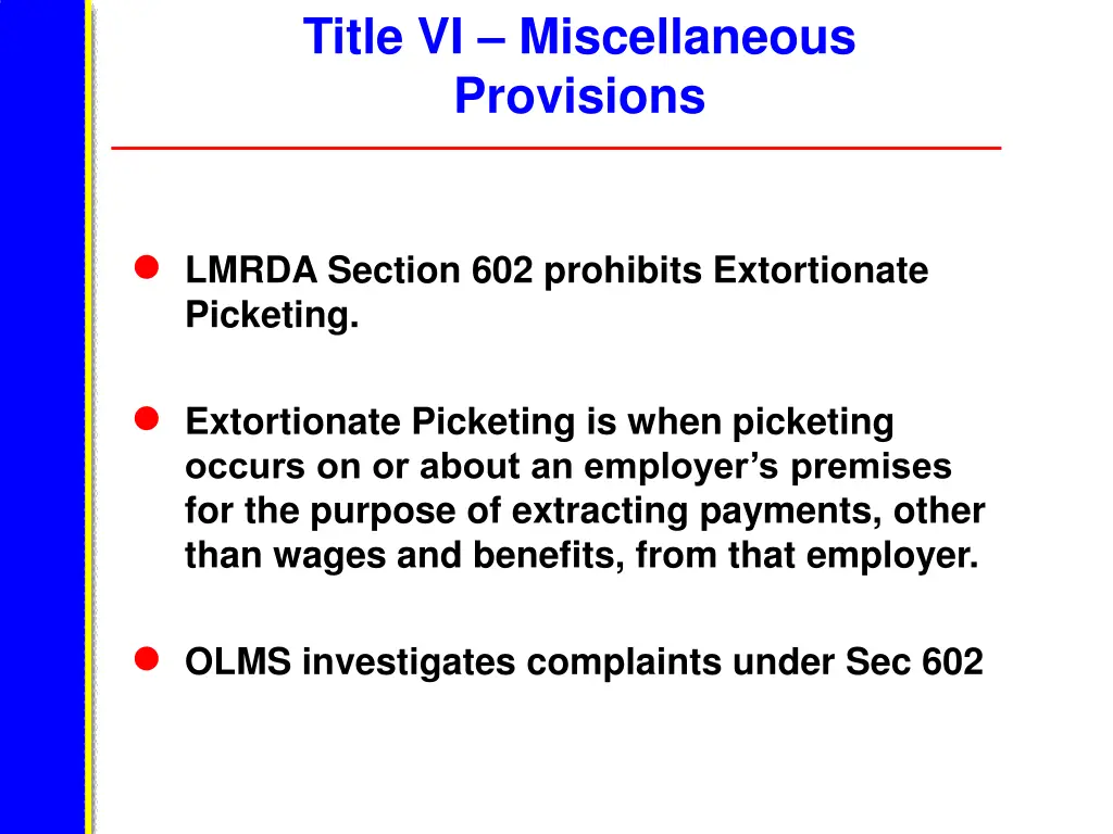 title vi miscellaneous provisions 1