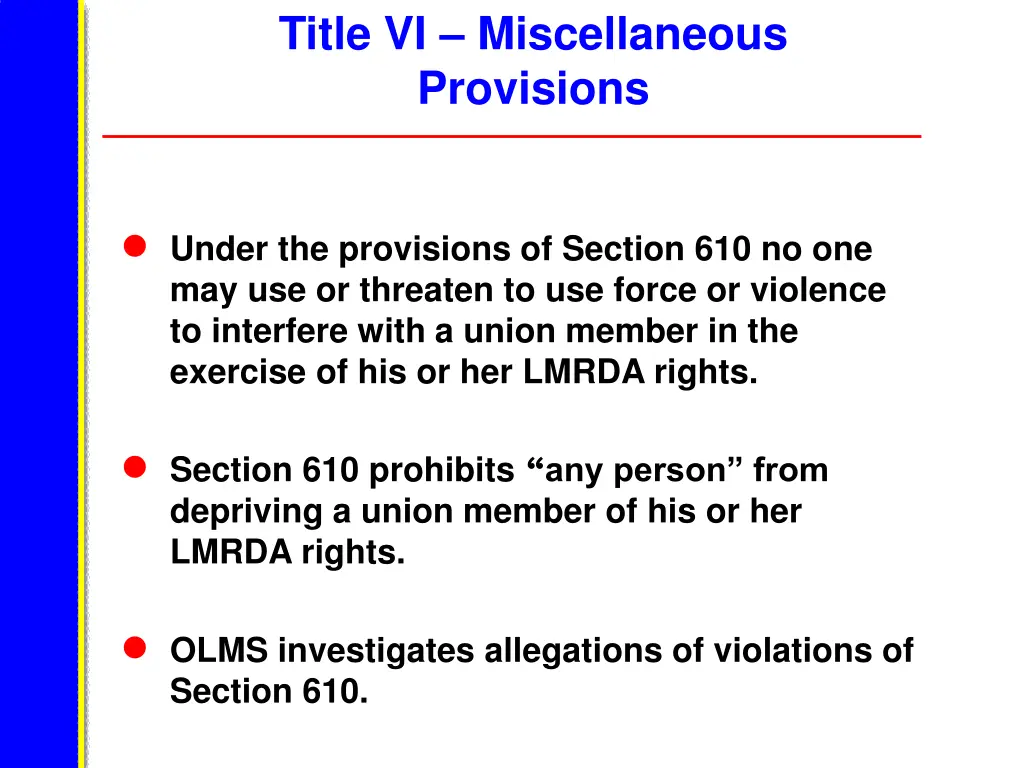 title vi miscellaneous provisions 3