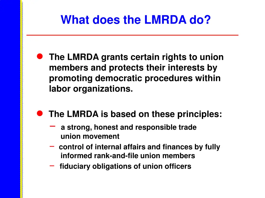 what does the lmrda do
