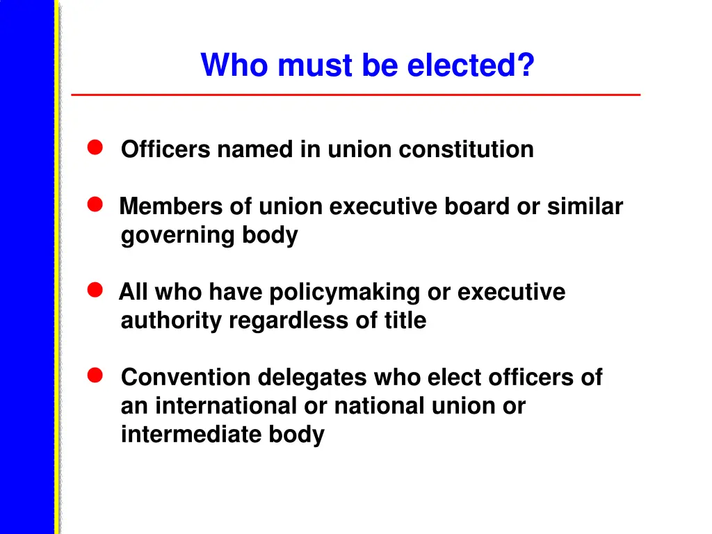 who must be elected