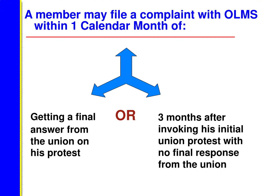 a member may file a complaint with olms within