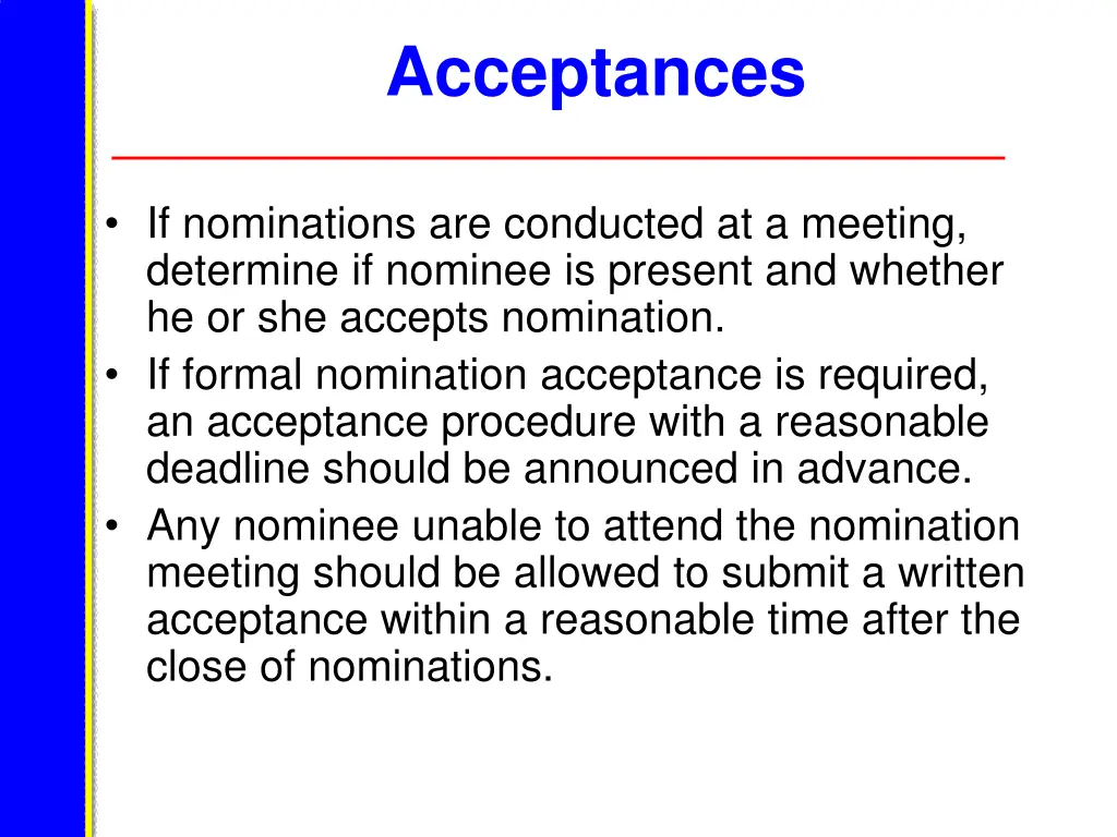 acceptances