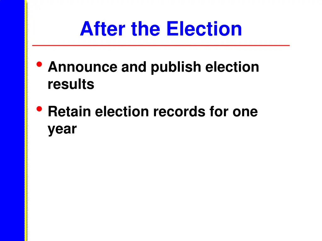 after the election