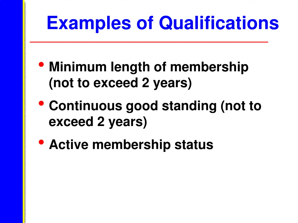 examples of qualifications