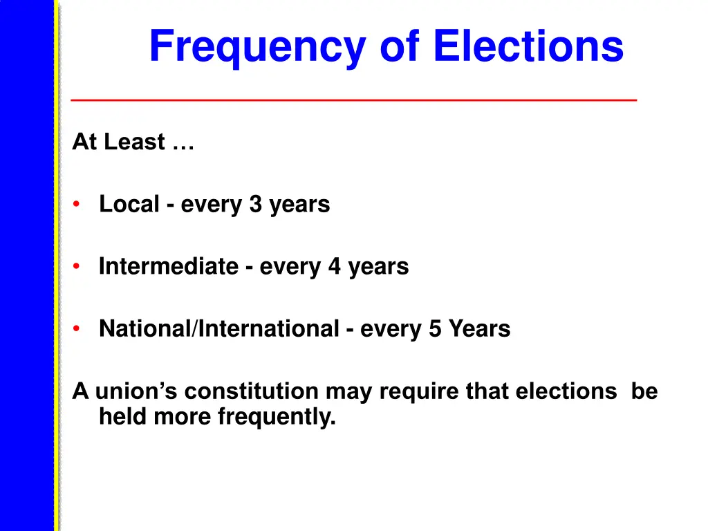 frequency of elections