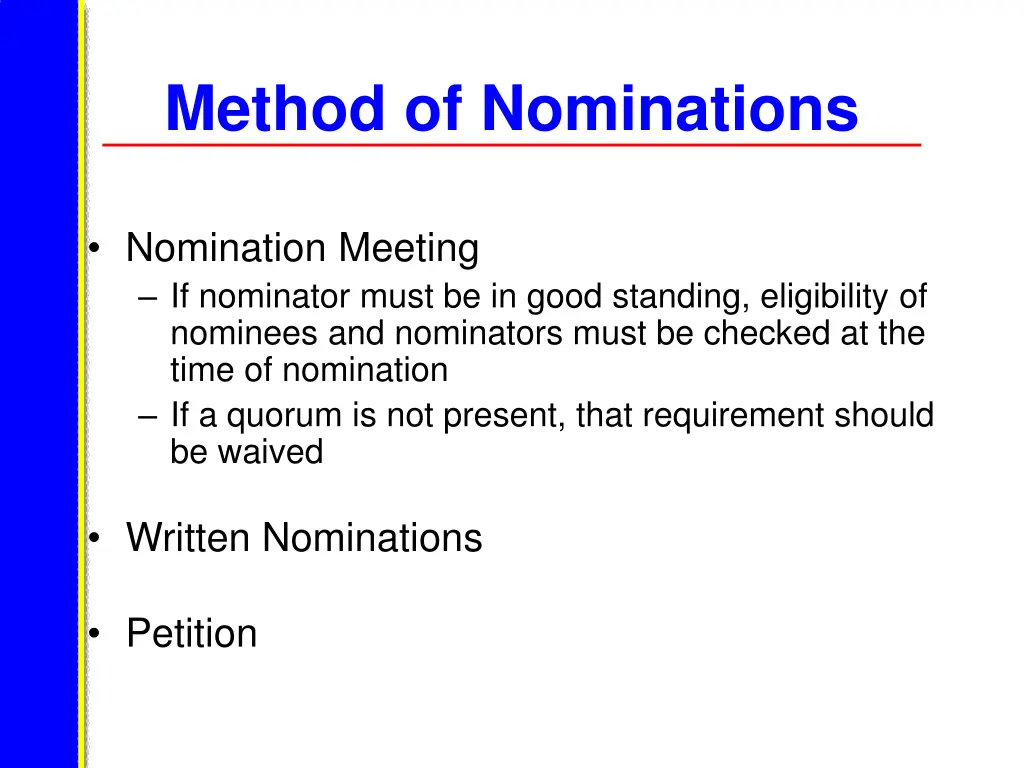 method of nominations