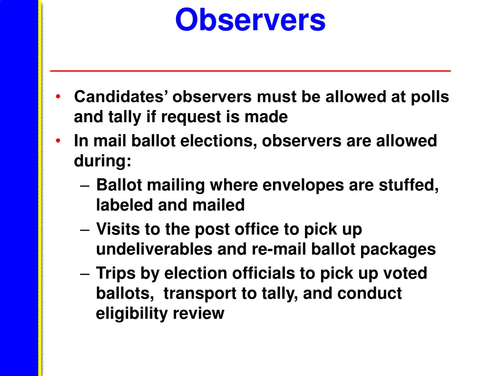 observers