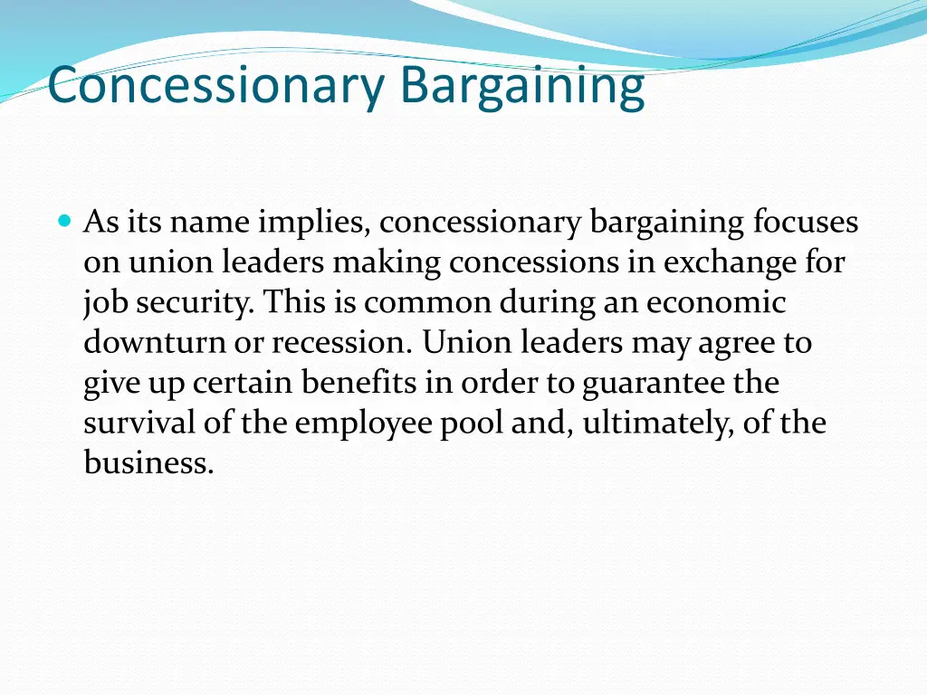 concessionary bargaining