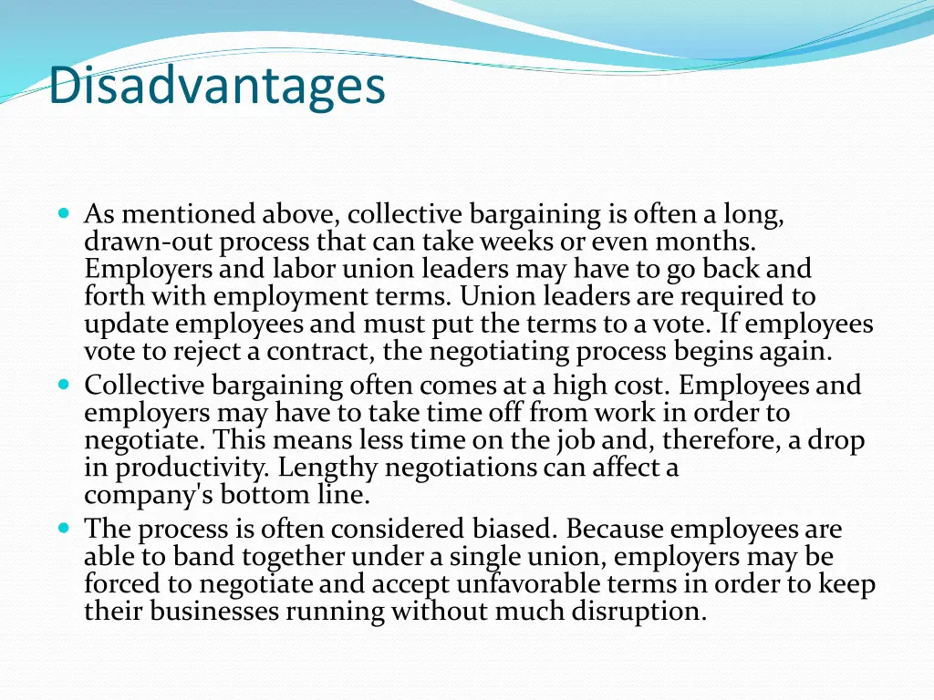 disadvantages