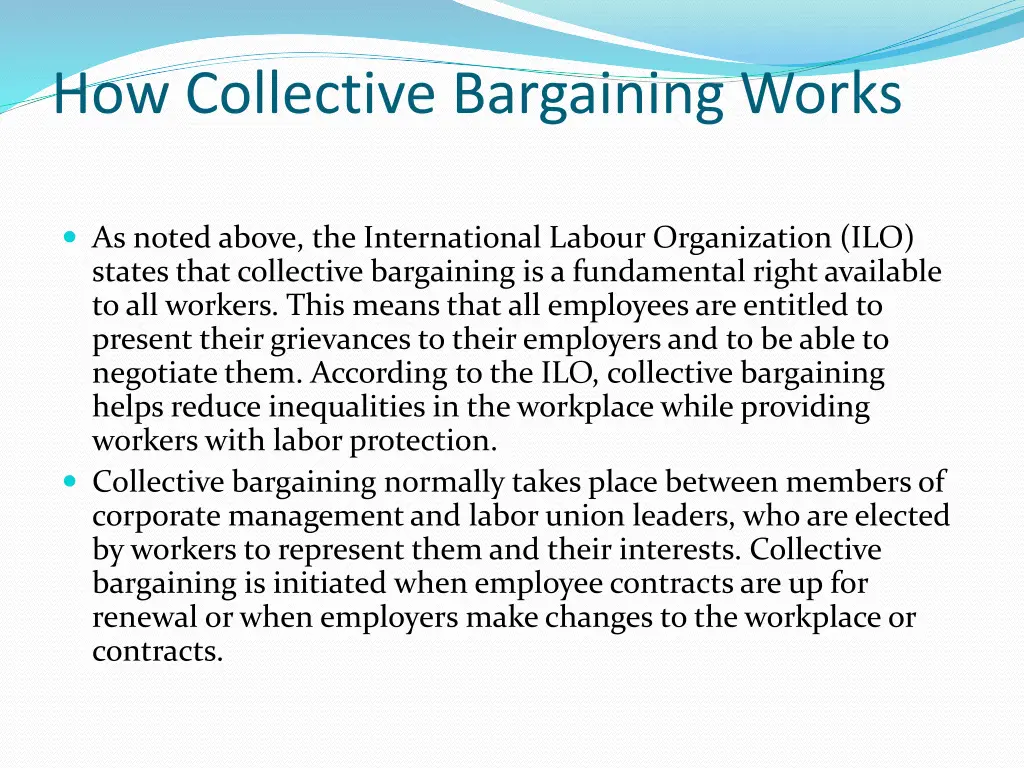 how collective bargaining works