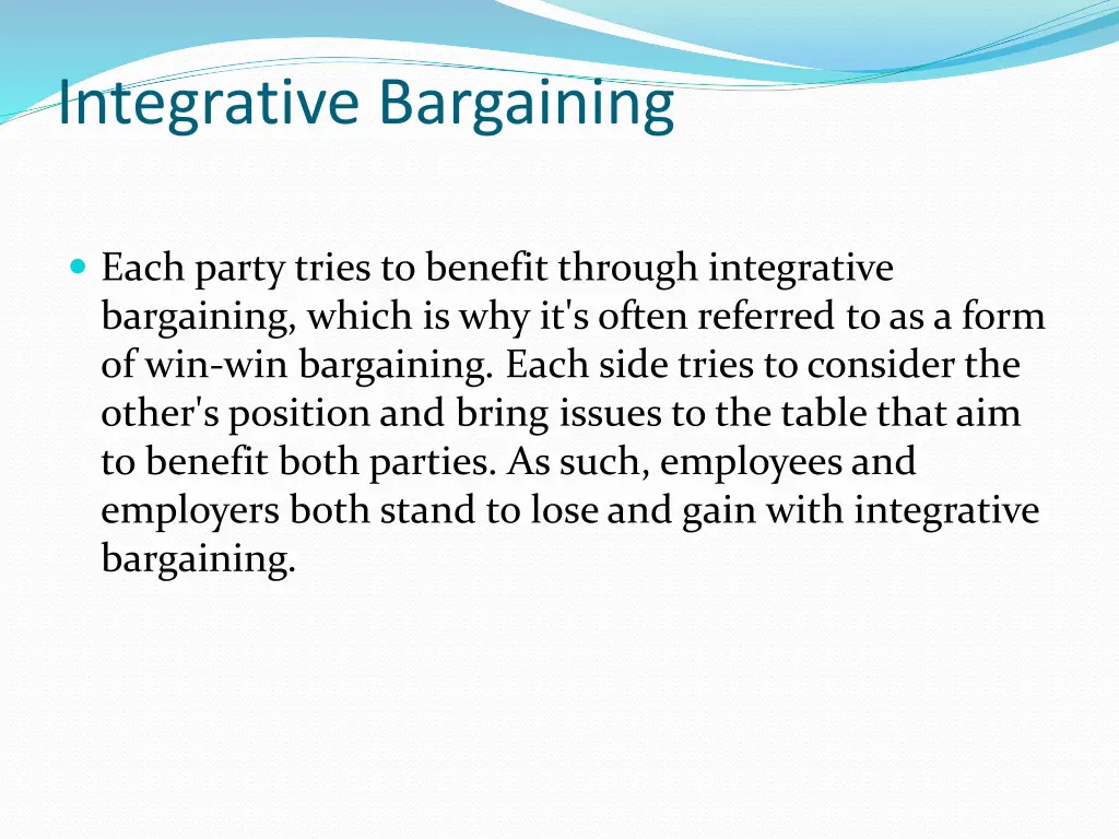integrative bargaining
