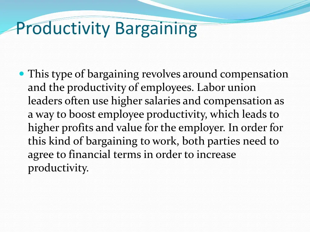 productivity bargaining