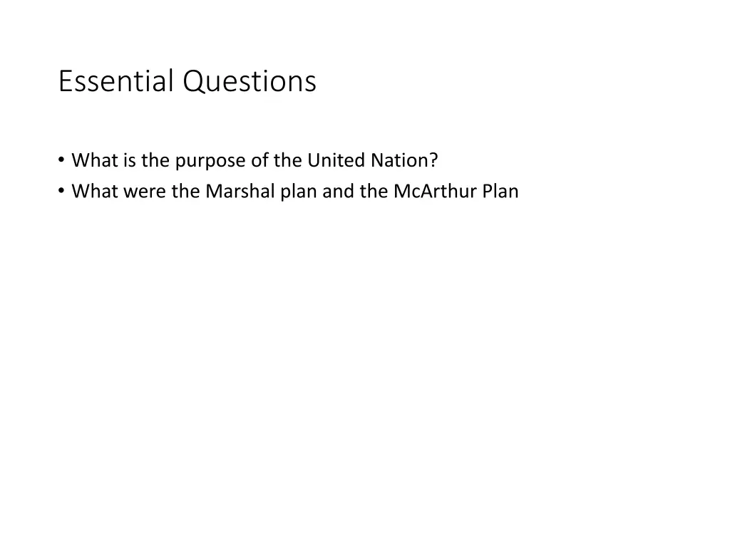 essential questions