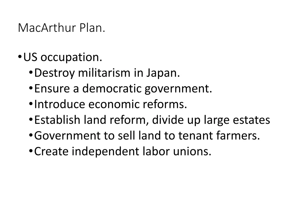 macarthur plan