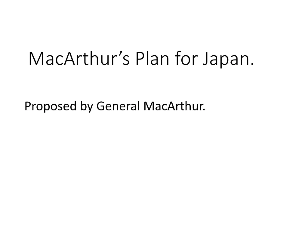 macarthur s plan for japan