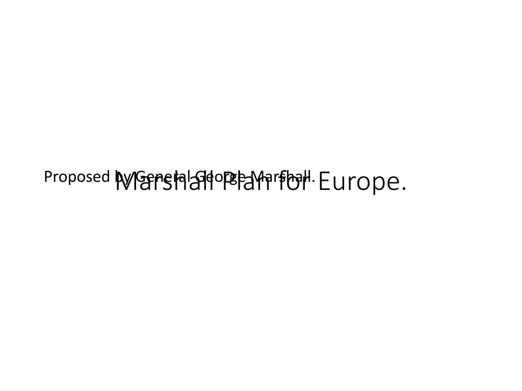 marshall plan for europe