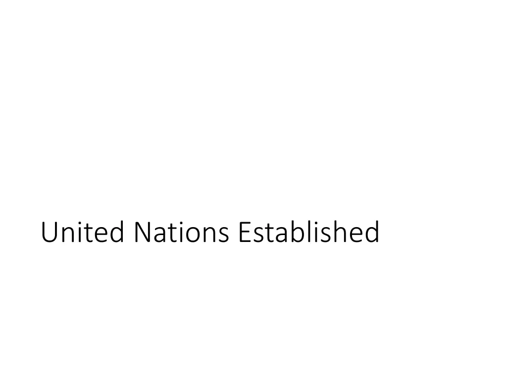 united nations established