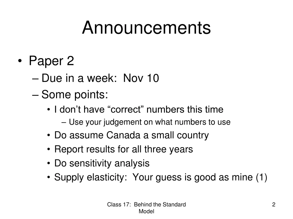 announcements