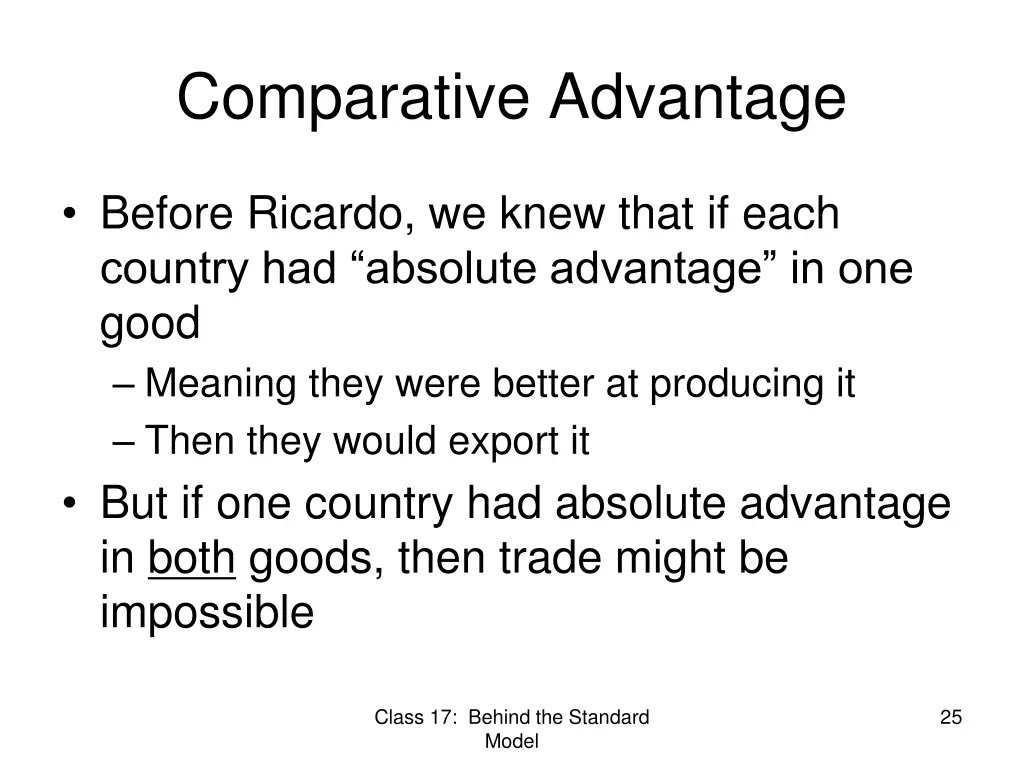 comparative advantage