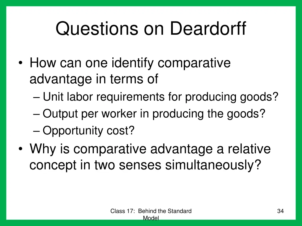questions on deardorff
