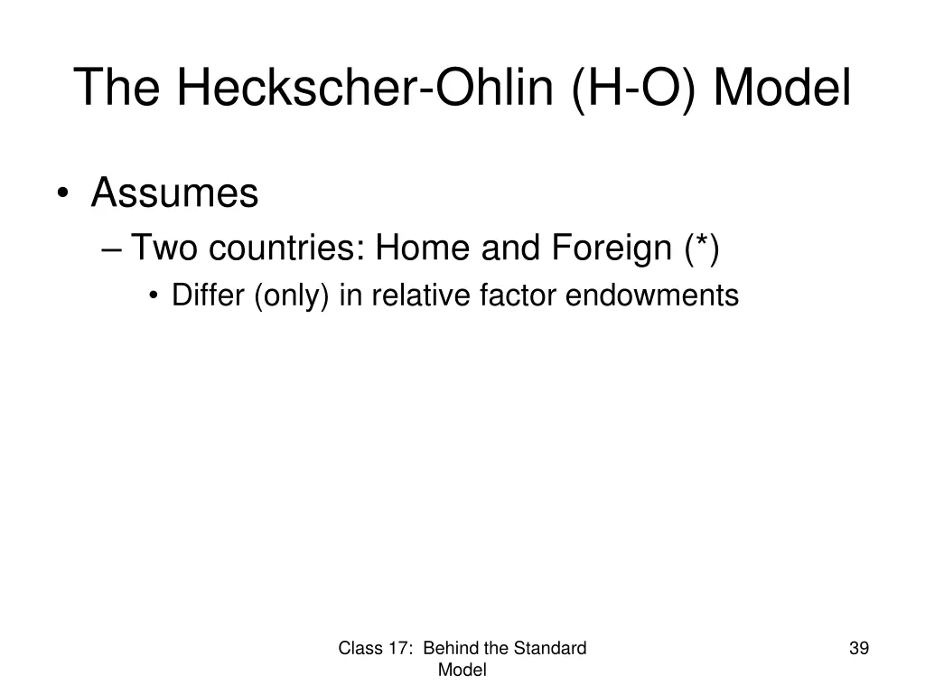 the heckscher ohlin h o model 2