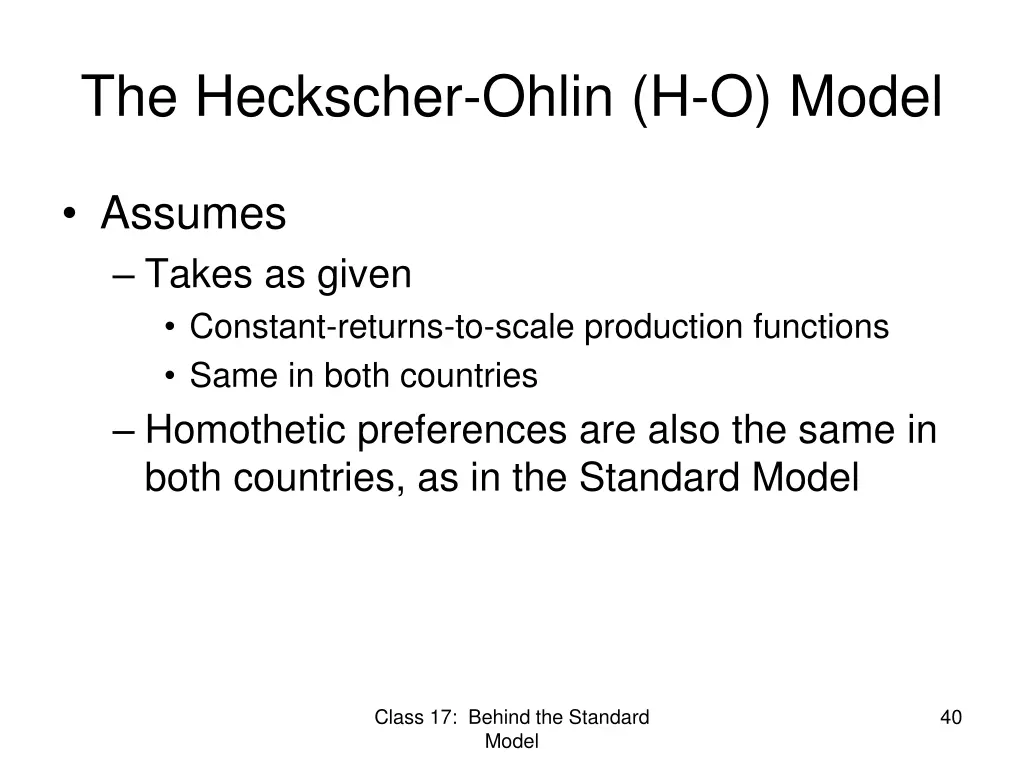 the heckscher ohlin h o model 3