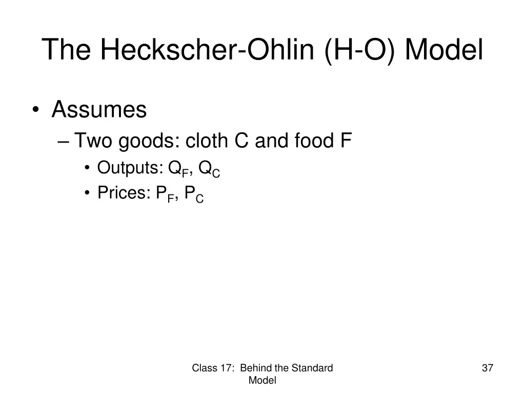 the heckscher ohlin h o model