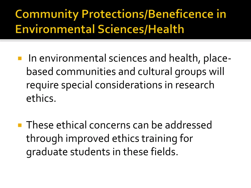 in environmental sciences and health place based