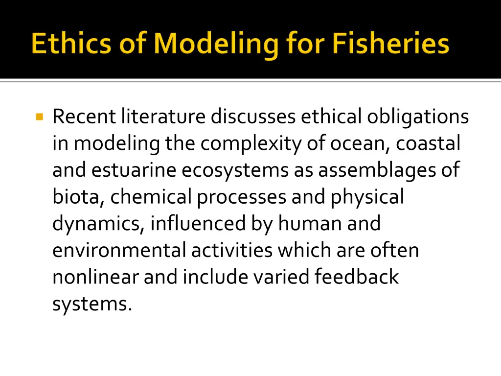 recent literature discusses ethical obligations