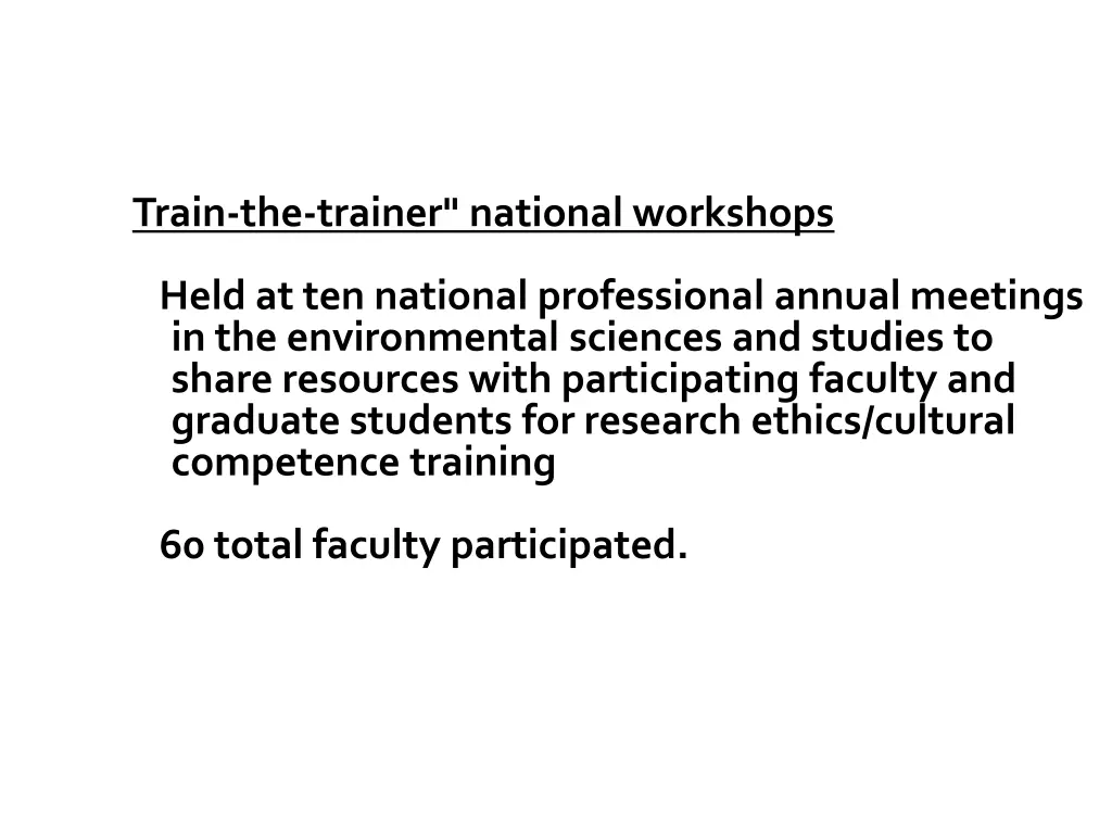 train the trainer national workshops