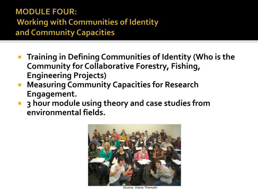 training in defining communities of identity