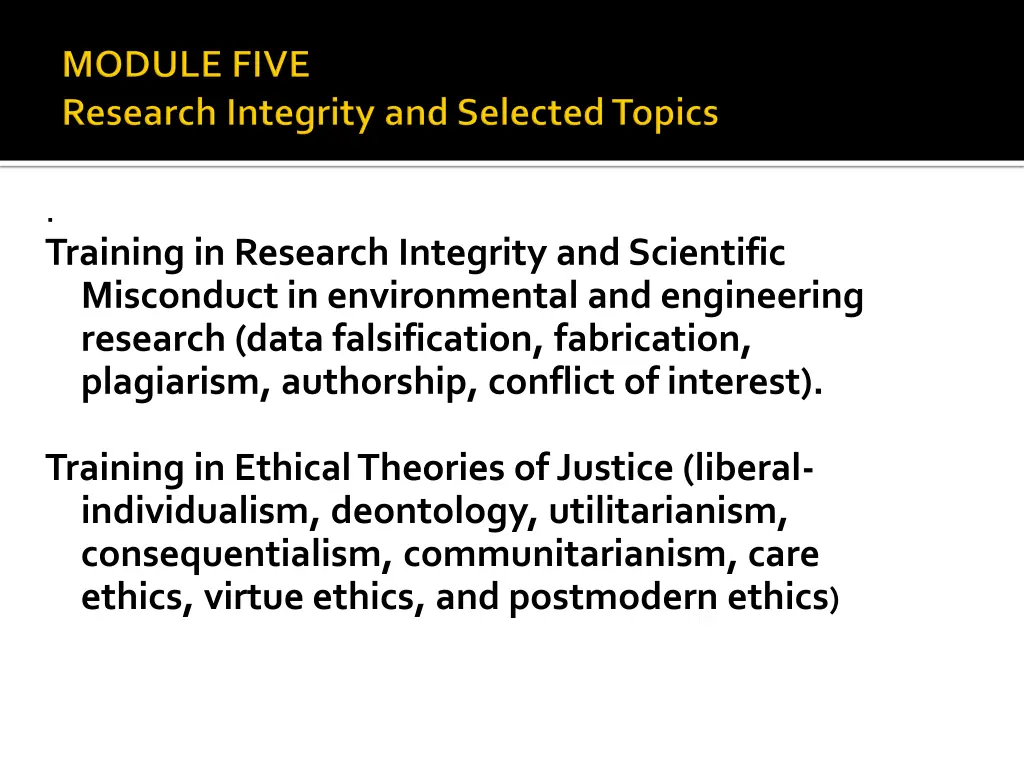 training in research integrity and scientific