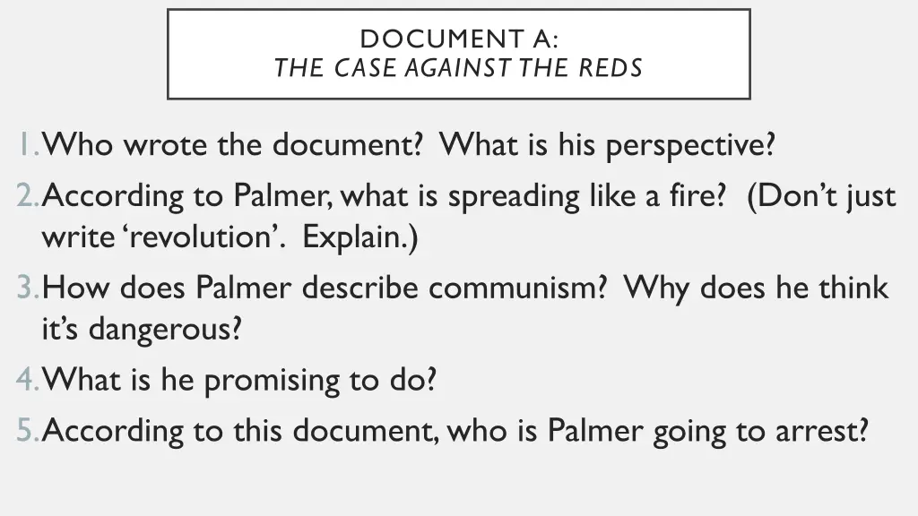 document a the case against the reds