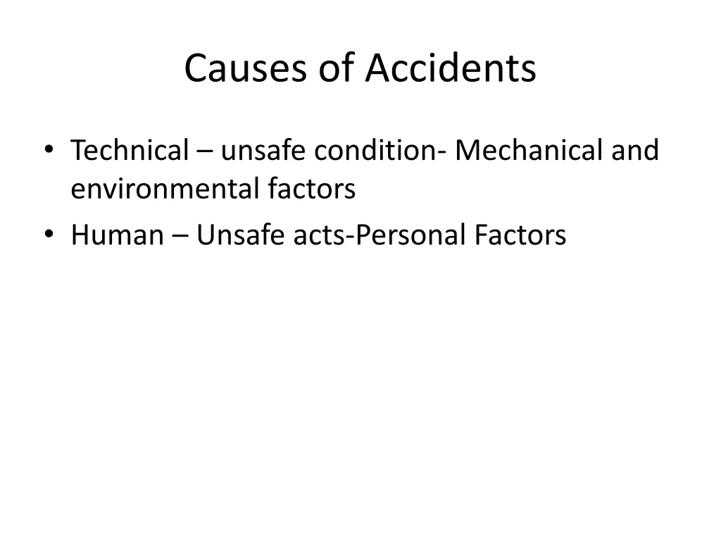 causes of accidents