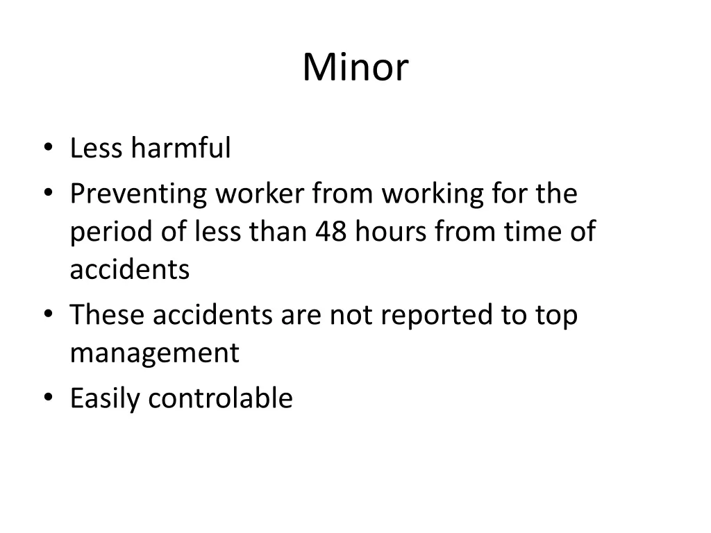 minor