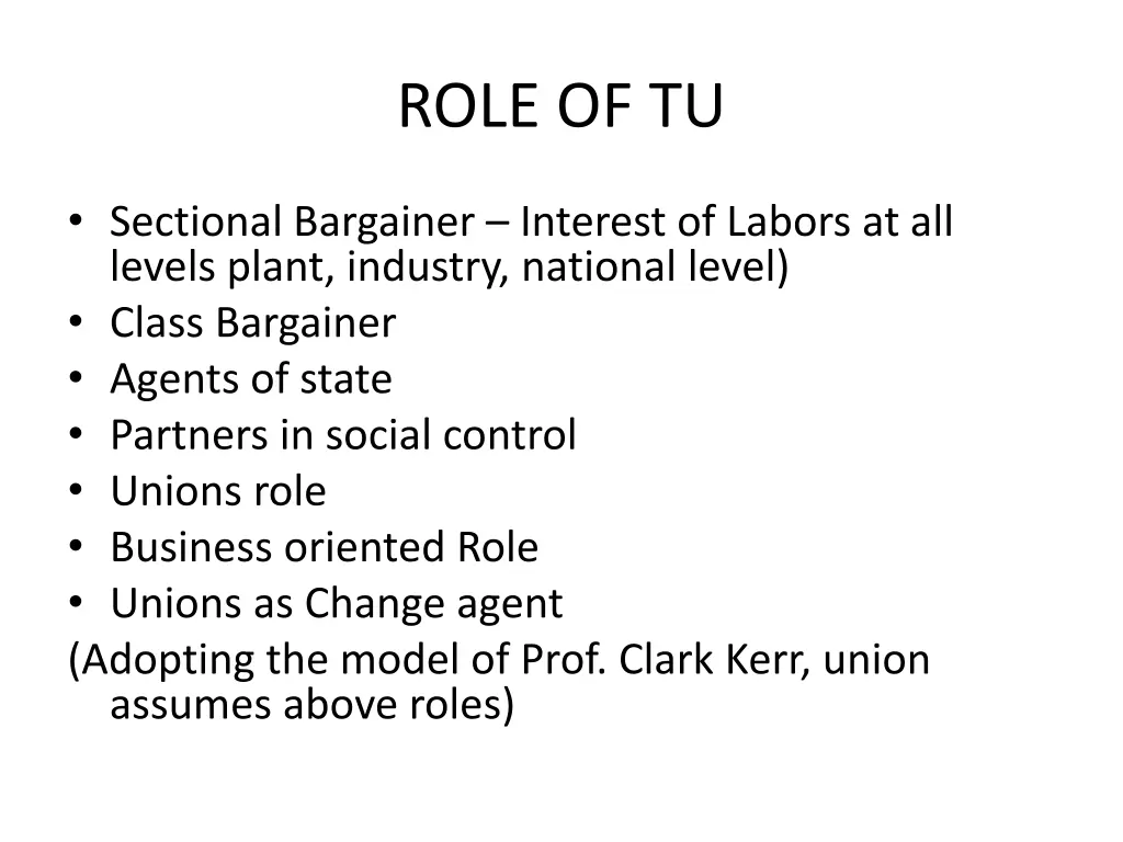 role of tu