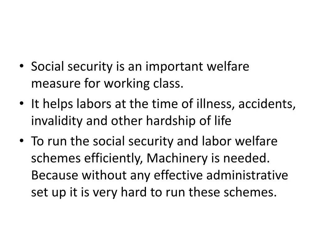 social security is an important welfare measure
