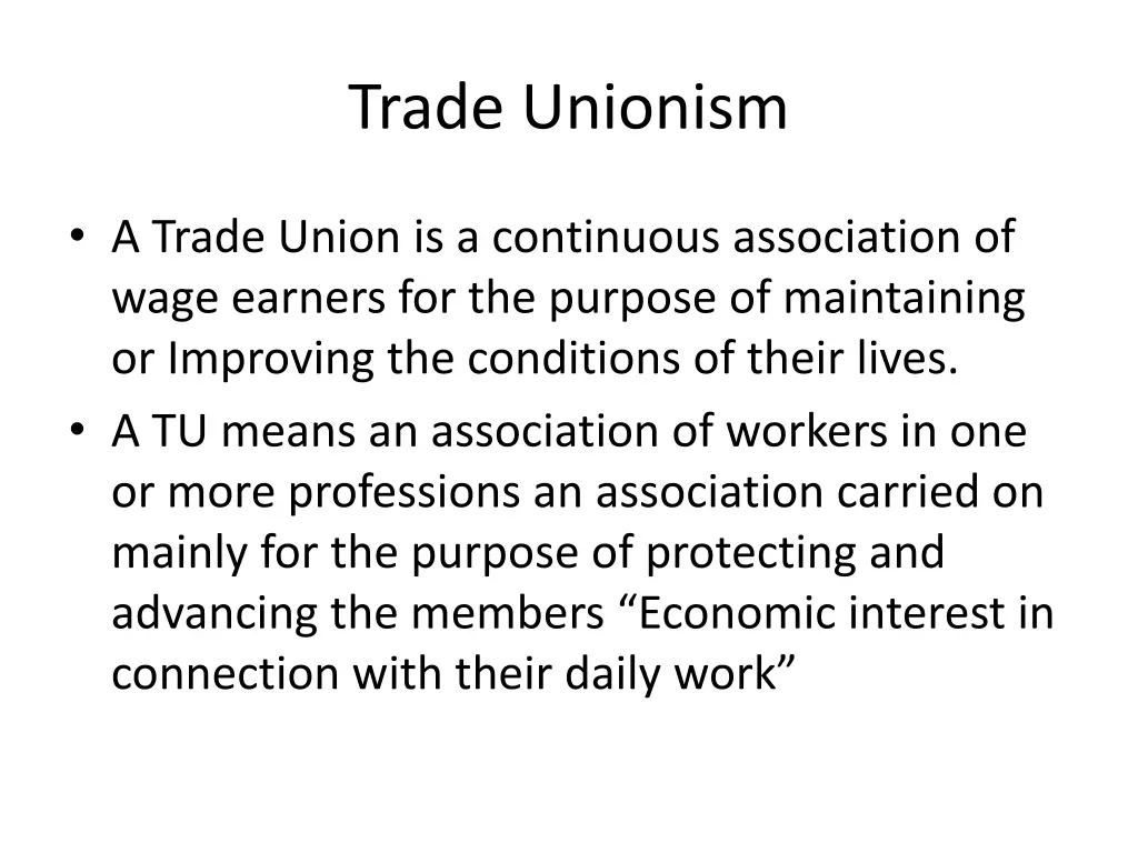 trade unionism