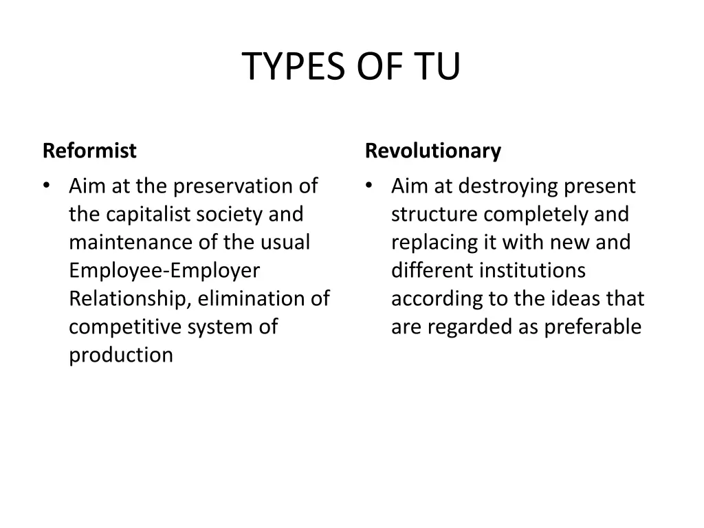 types of tu