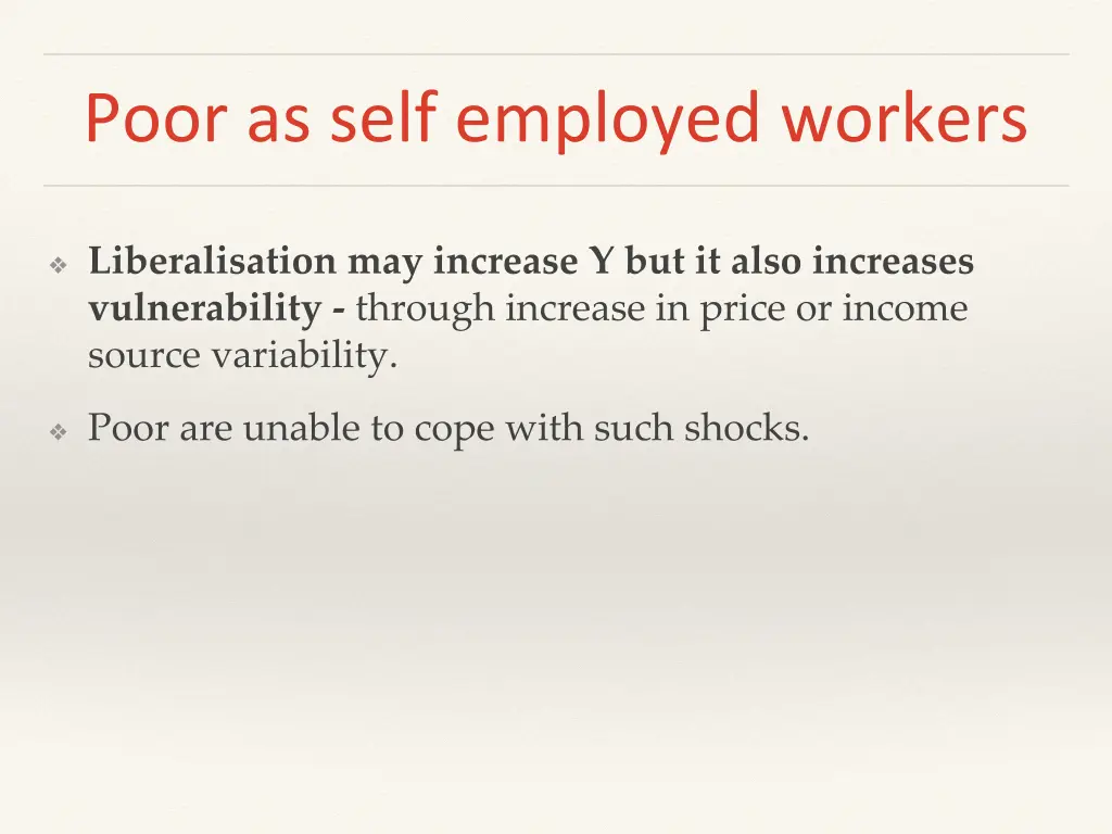 poor as self employed workers 1