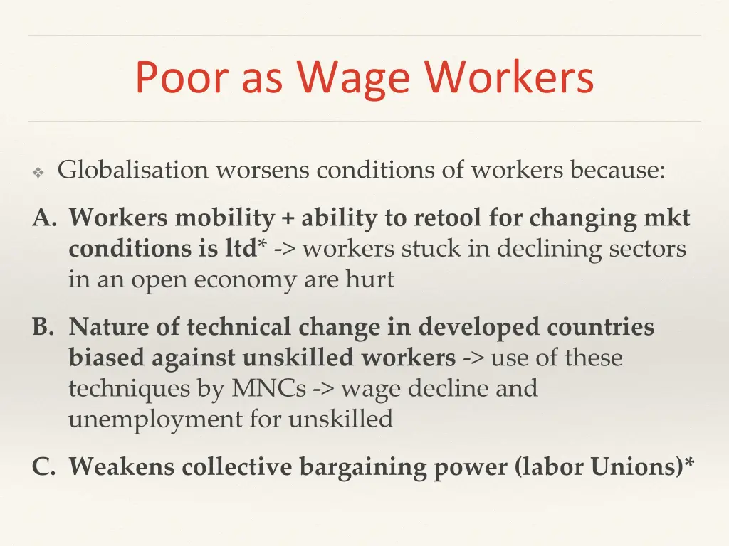 poor as wage workers