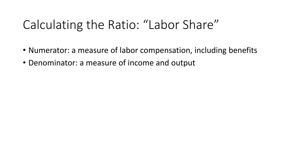 calculating the ratio labor share