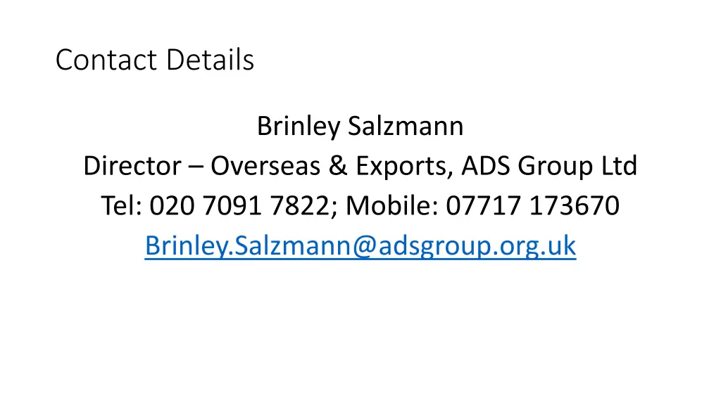 contact details