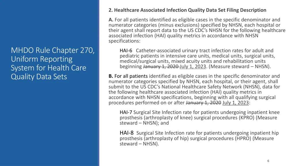2 healthcare associated infection quality data